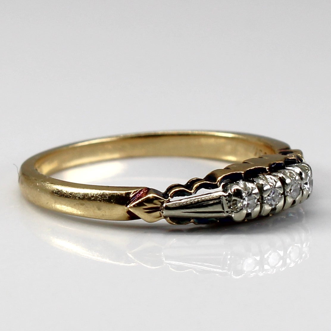 Bague à quatre diamants | 0,04 ct au total | Taille 6 | 