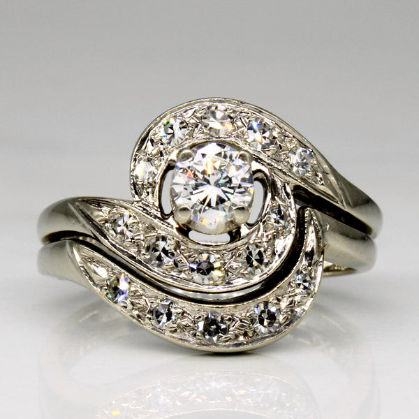 Diamond Fused Wedding Ring Set | 0.61ctw | SZ 6.75 |
