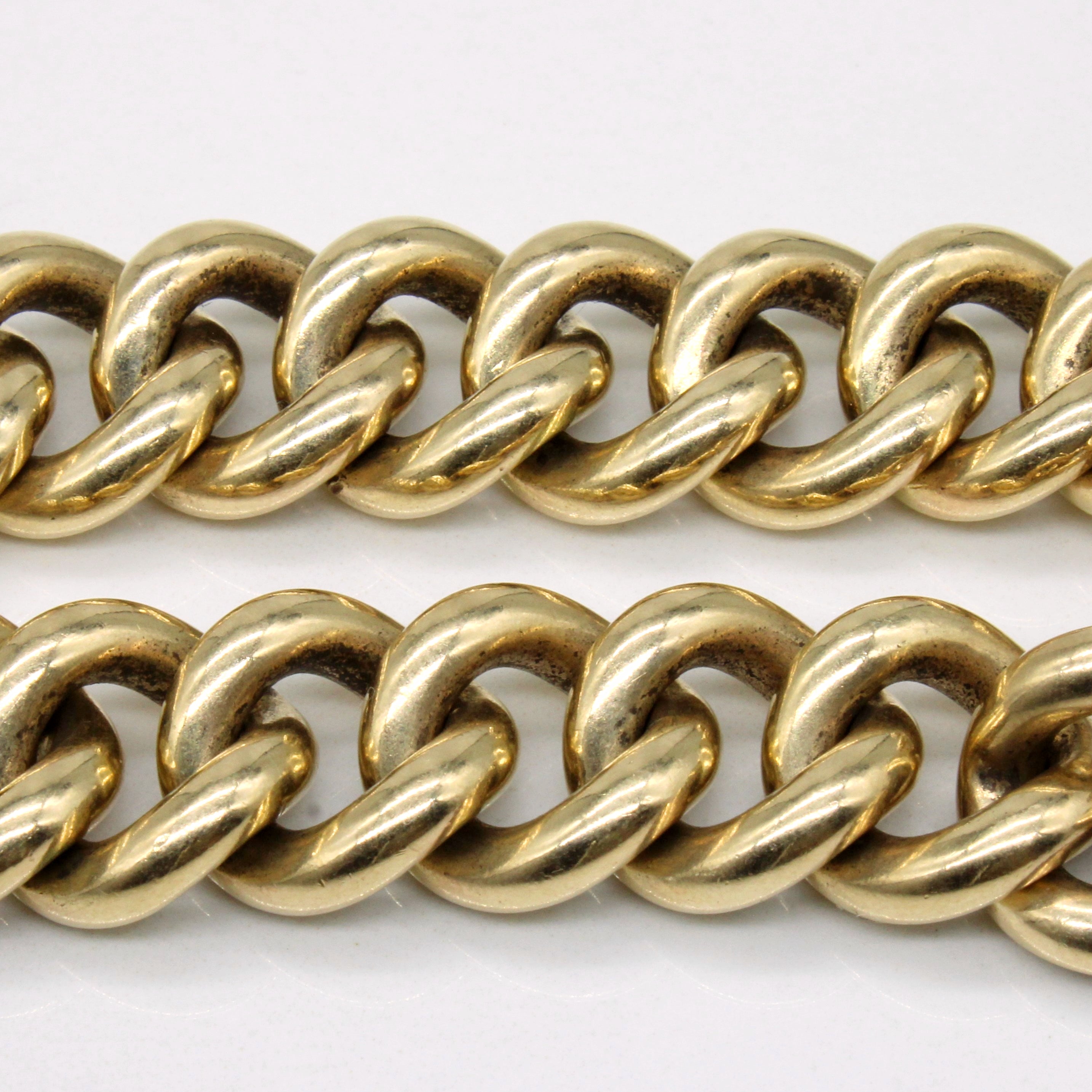 Vintage 1977 9k Yellow Gold Heart Closure Bracelet | 8" |