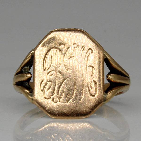 14k Yellow Gold Initial Ring | SZ 6.75 |