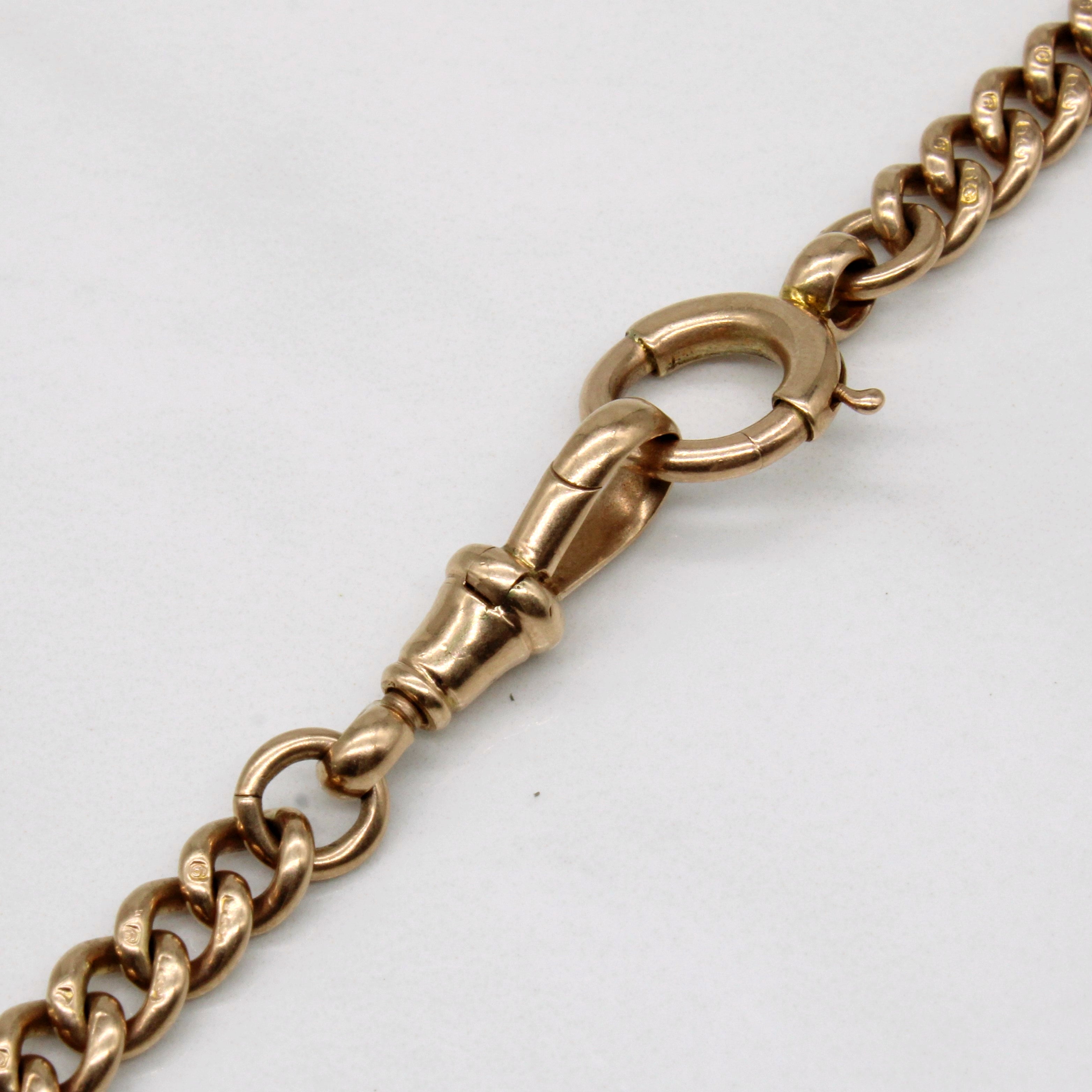 9k Yellow Gold Watch Chain | 15" |