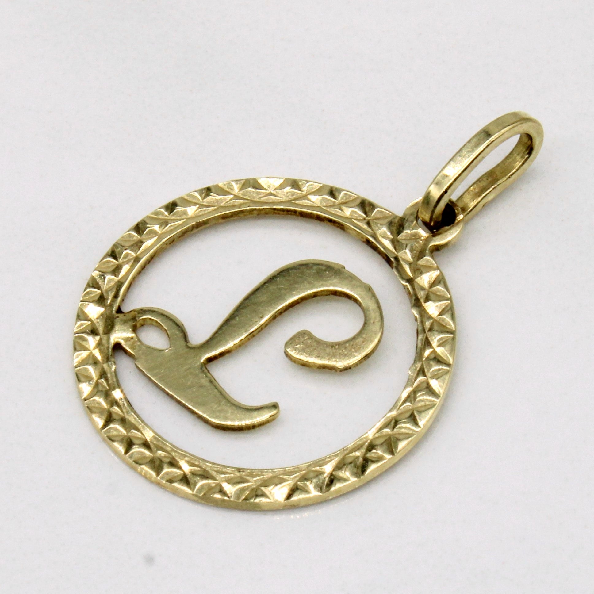 14k Yellow Gold 'L' Charm