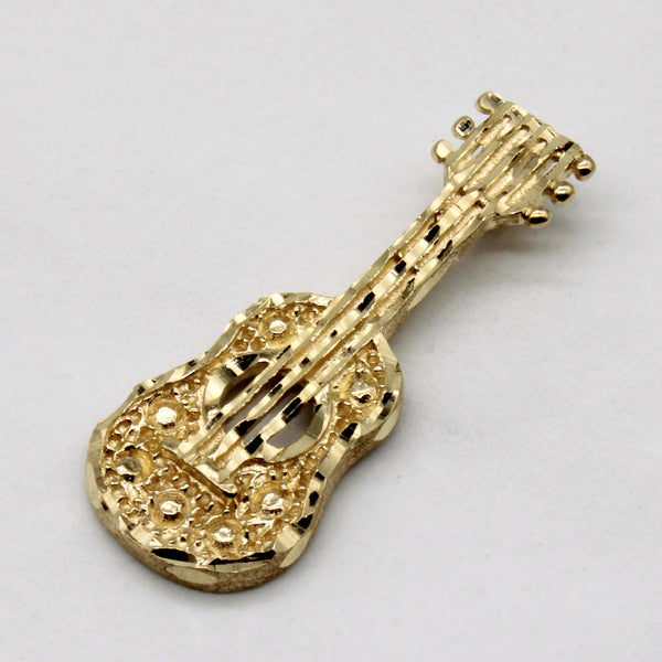 10k Yellow Gold Guitar Pendant