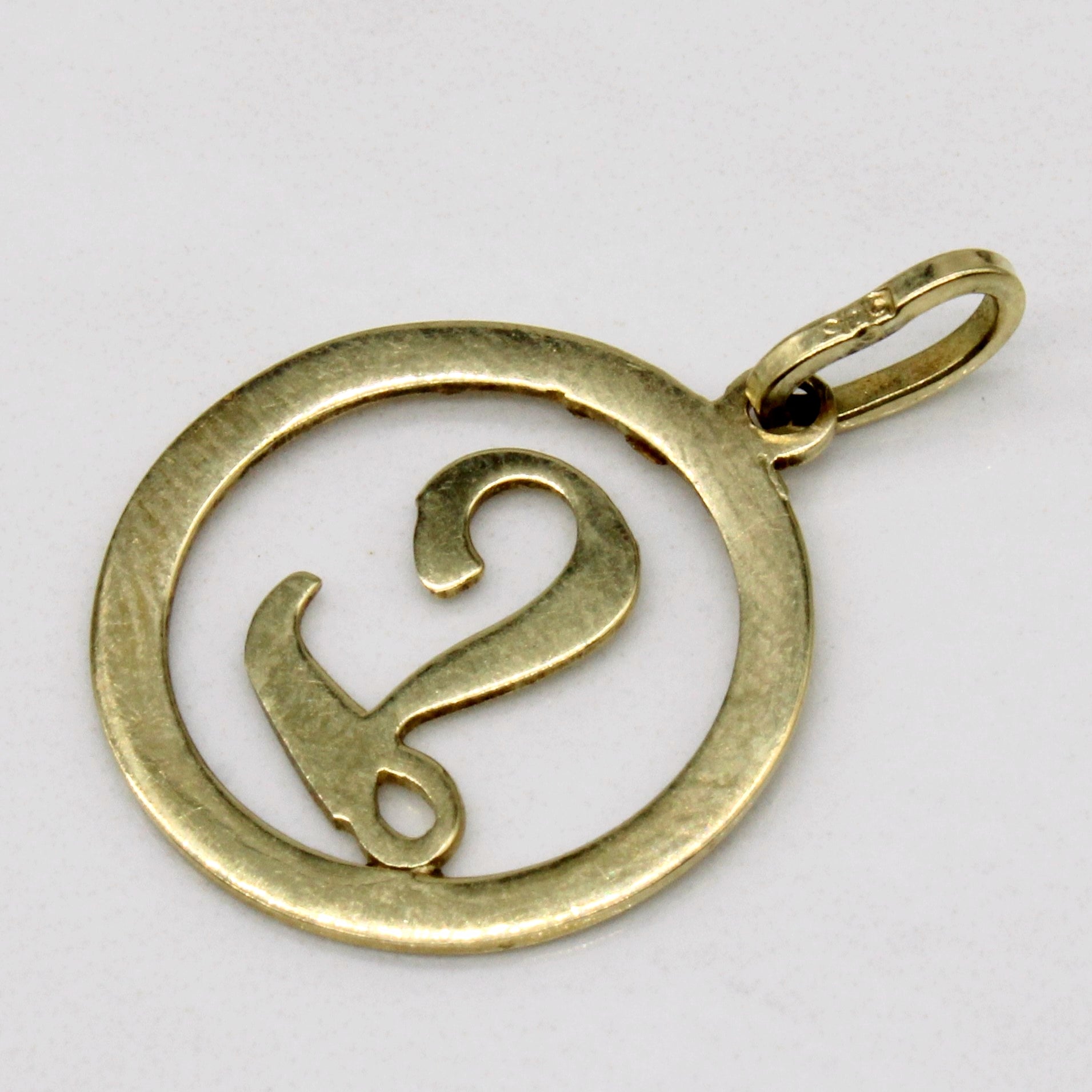 14k Yellow Gold 'L' Charm