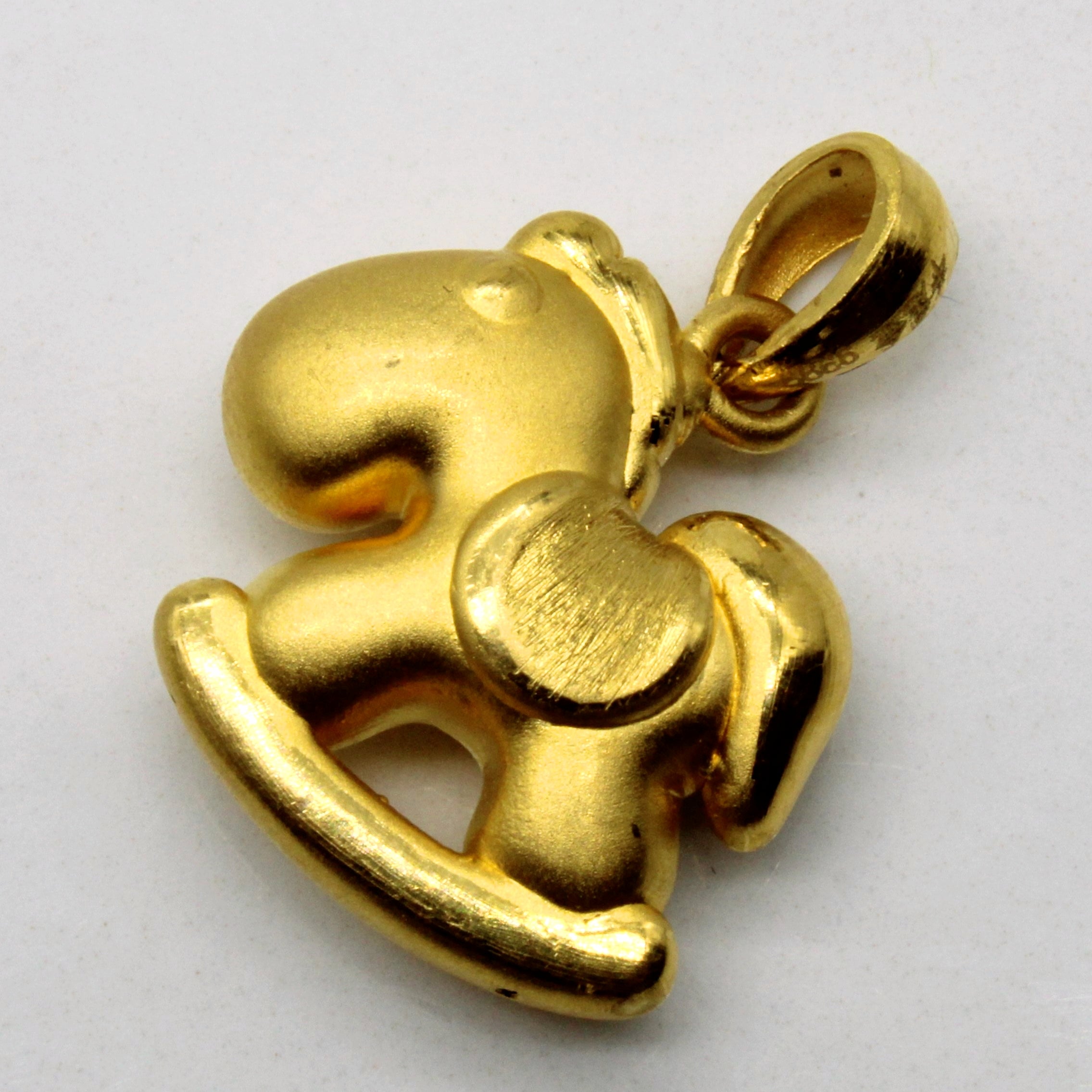 24k Yellow Gold Rocking Horse Pendant