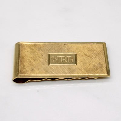 14k Yellow Gold 'WRB' Initial Money Clip