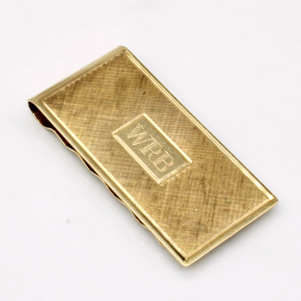 14k Yellow Gold 'WRB' Initial Money Clip