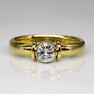 Bezel Set Diamond 18k Ring | 0.40ct | SZ 5.25 |