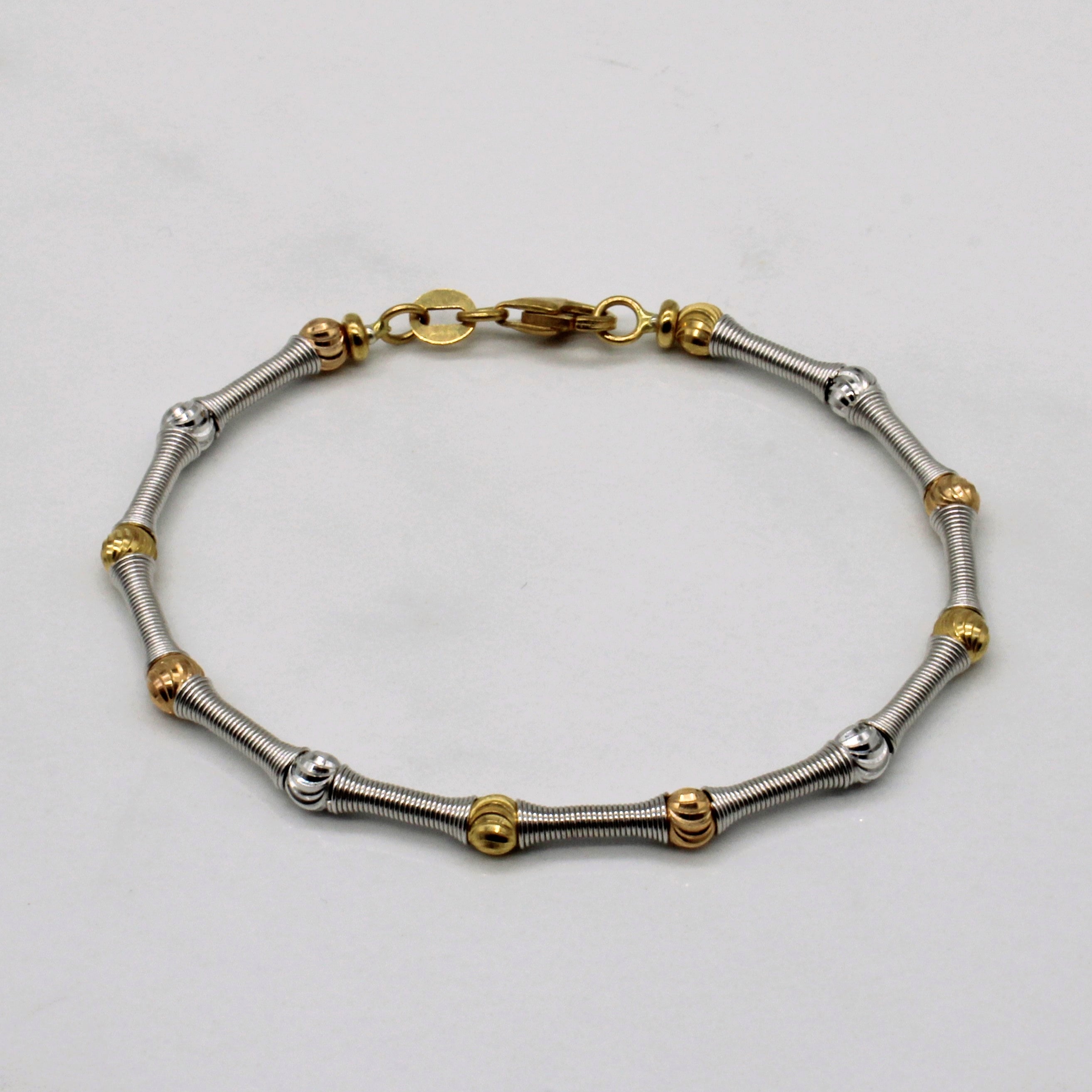 18k Two Tone Gold Bracelet | 7" |