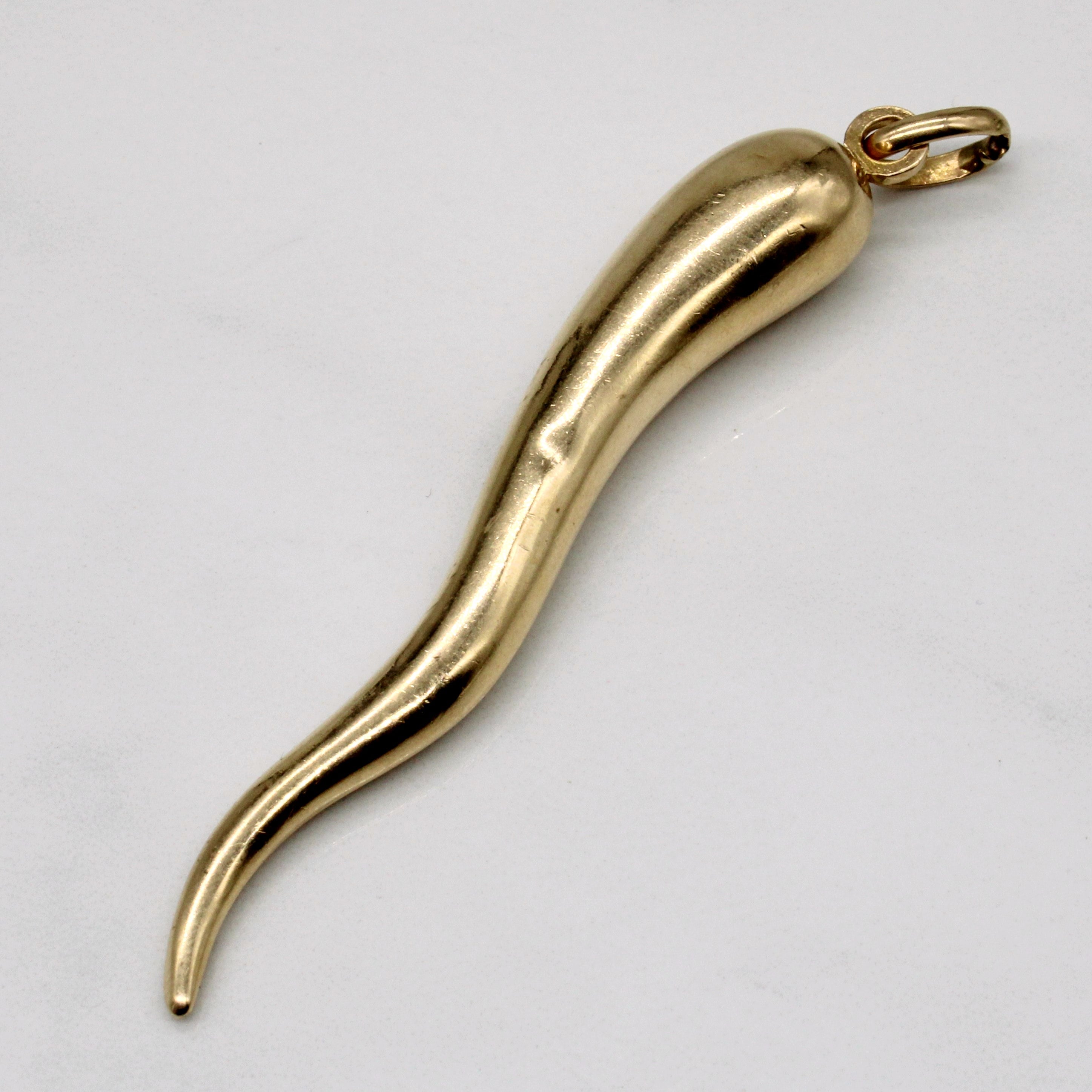 10k Yellow Gold Cornicello Charm