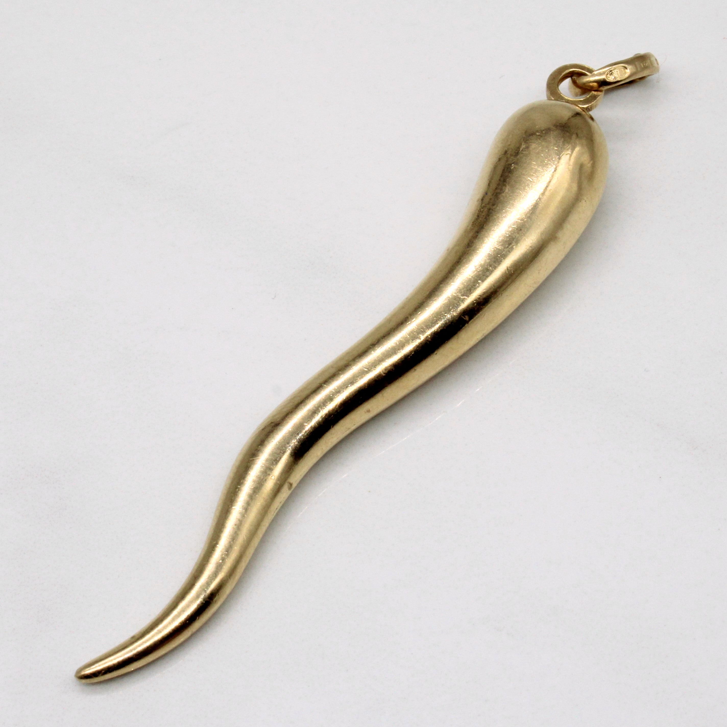 10k Yellow Gold Cornicello Charm