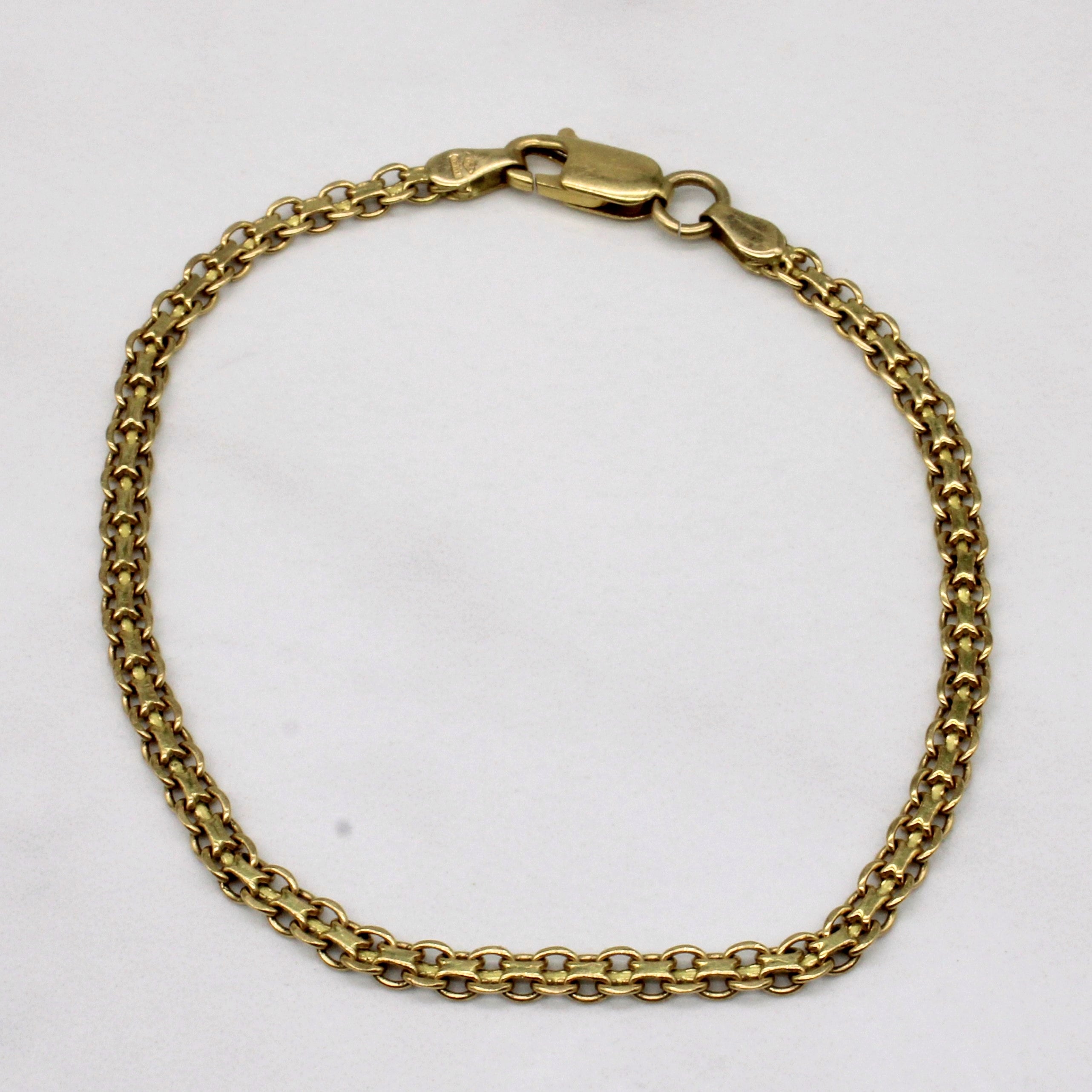 18k Yellow God Flat Link Bracelet | 7" |