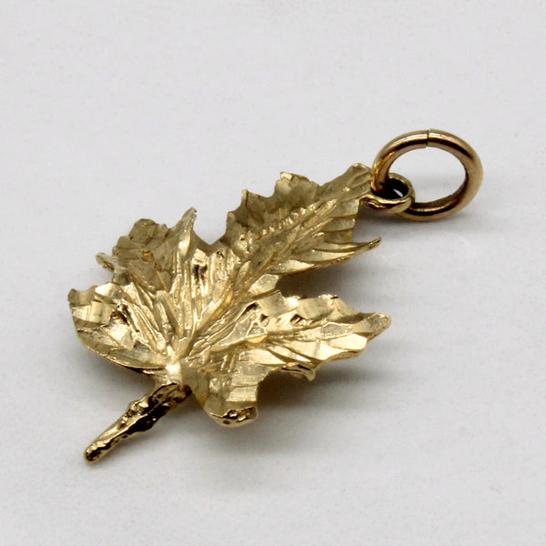 10k Yellow Gold Maple Leaf Pendant
