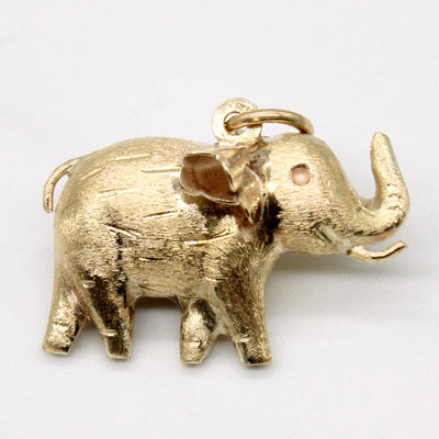 10k Yellow Gold Elephant Pendant