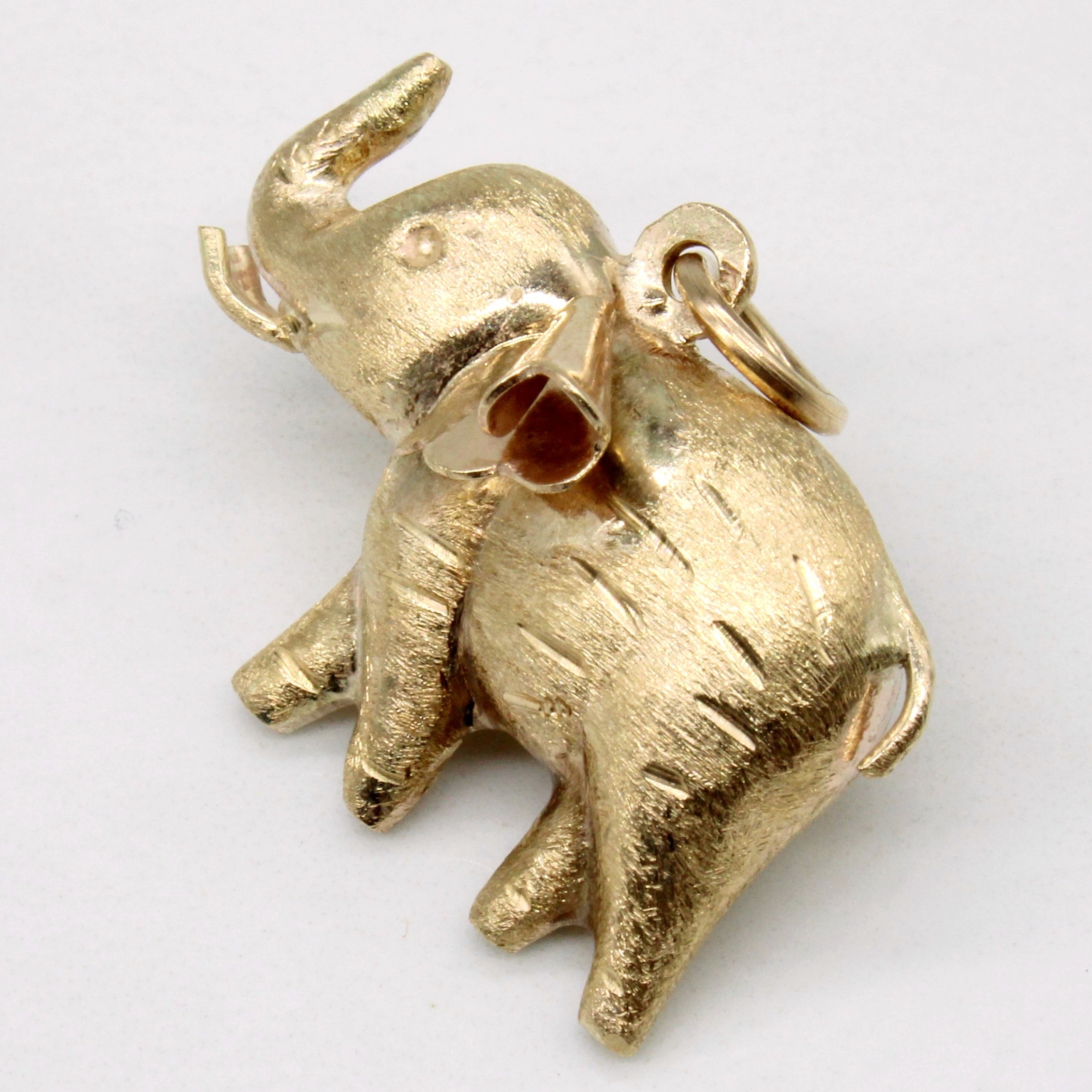 10k Yellow Gold Elephant Pendant