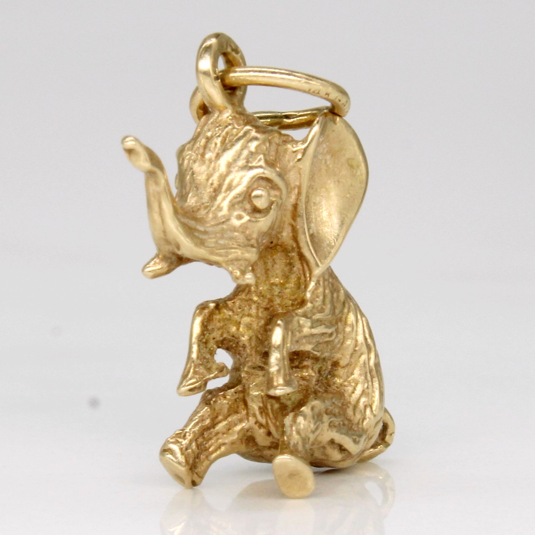 14k Yellow Gold Elephant Charm
