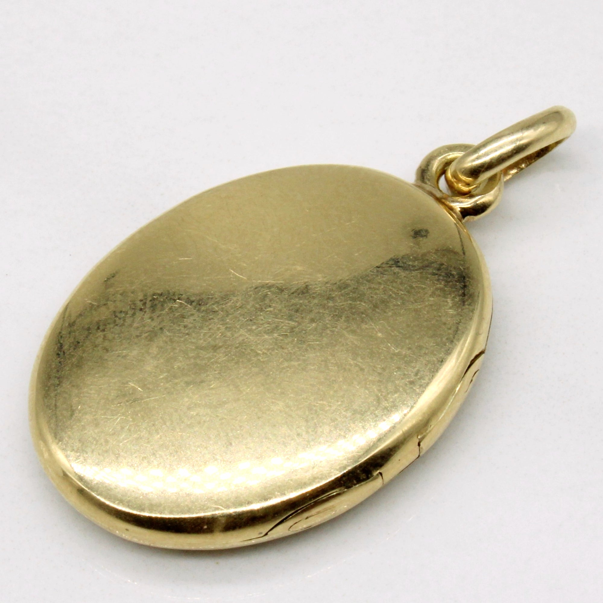 14k Yellow Gold Blue Enamel Locket