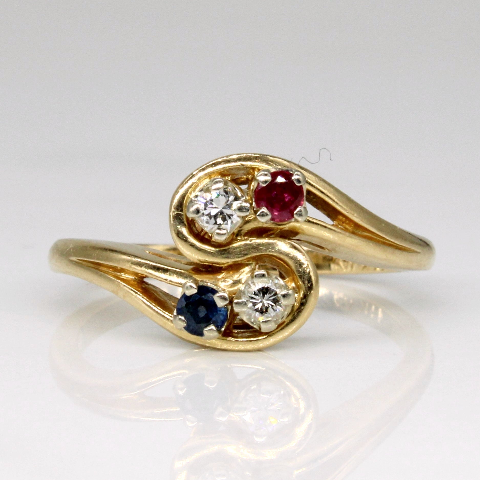 Multi Gem Bypass Ring | 0.31ctw | SZ 6.5 |