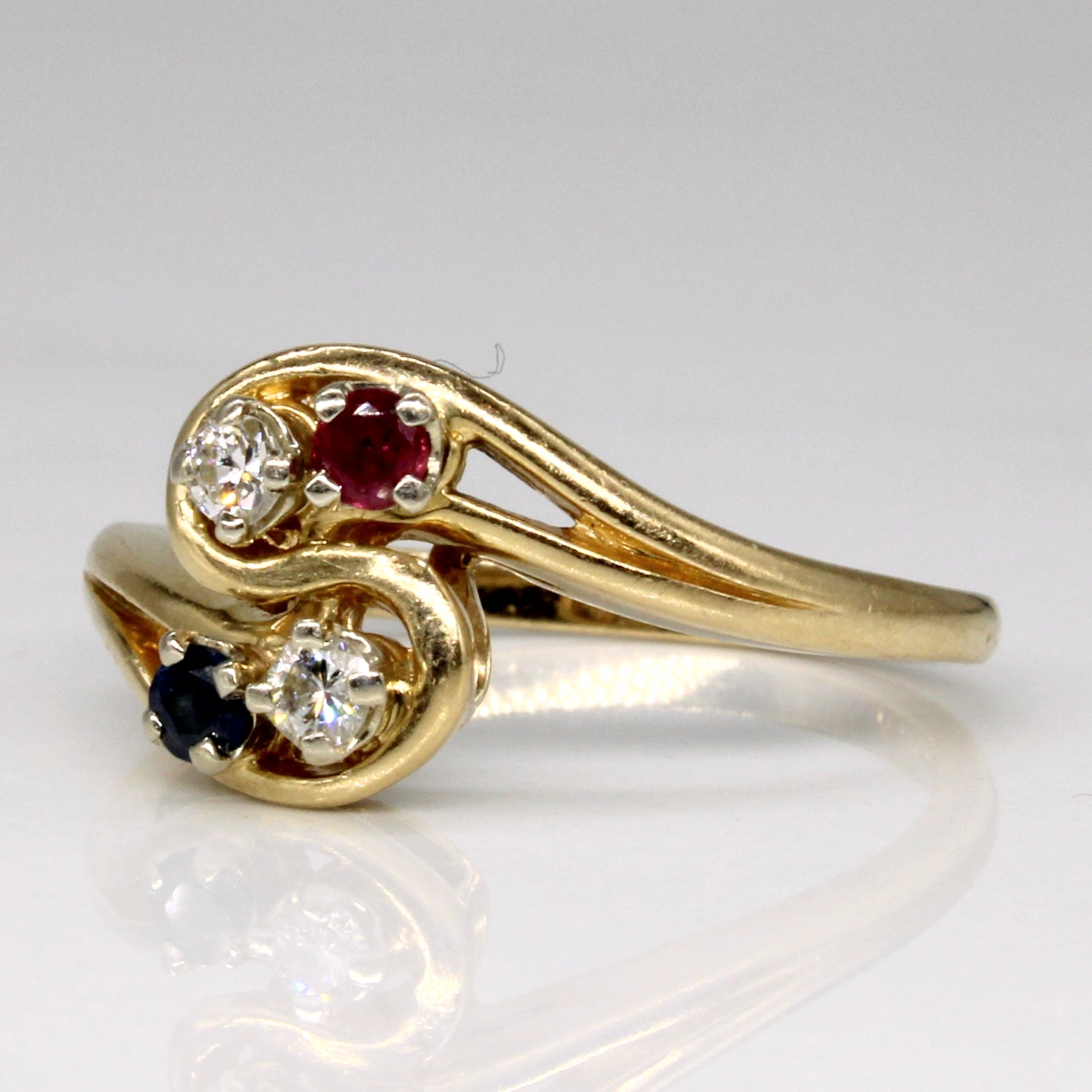 Multi Gem Bypass Ring | 0.31ctw | SZ 6.5 |