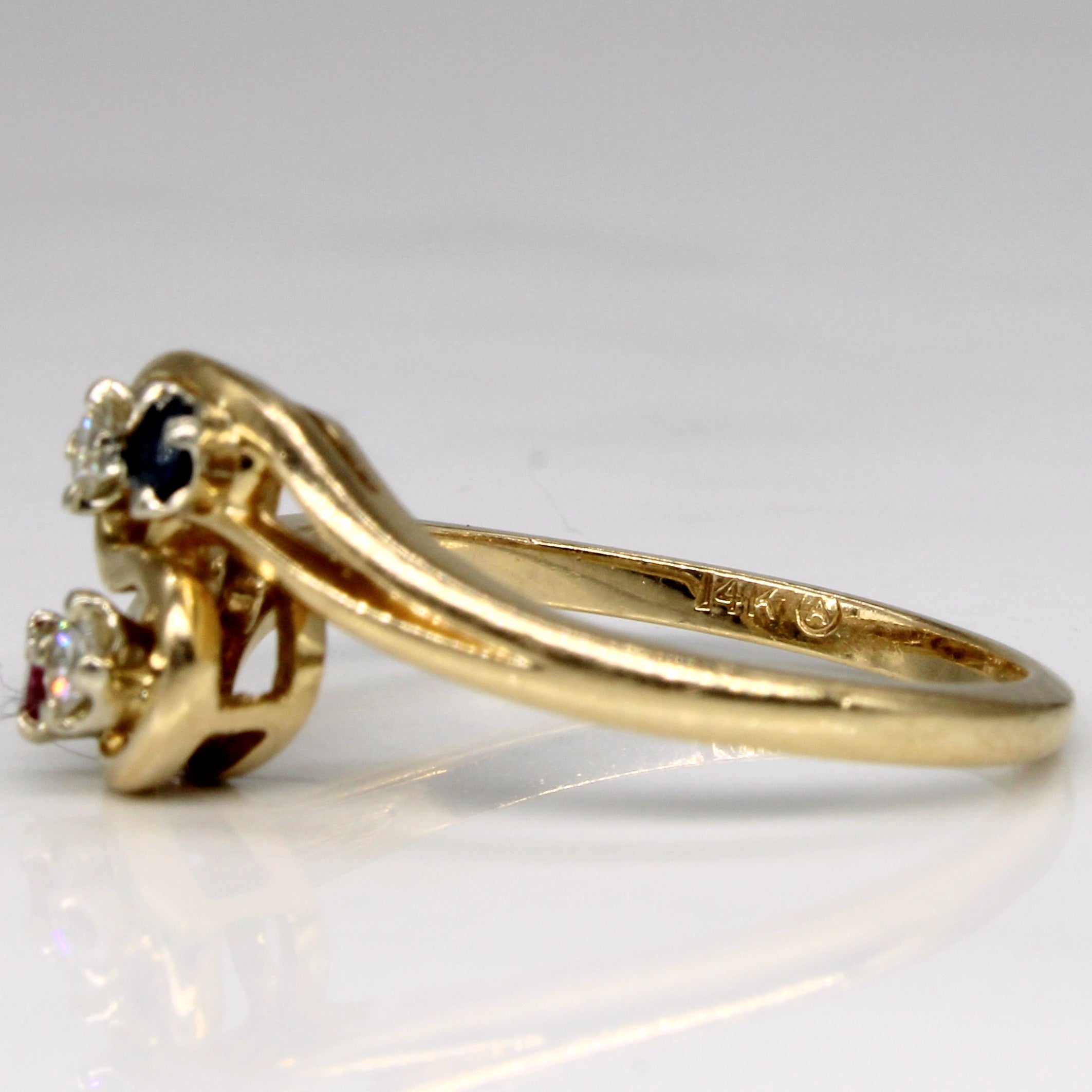 Multi Gem Bypass Ring | 0.31ctw | SZ 6.5 |