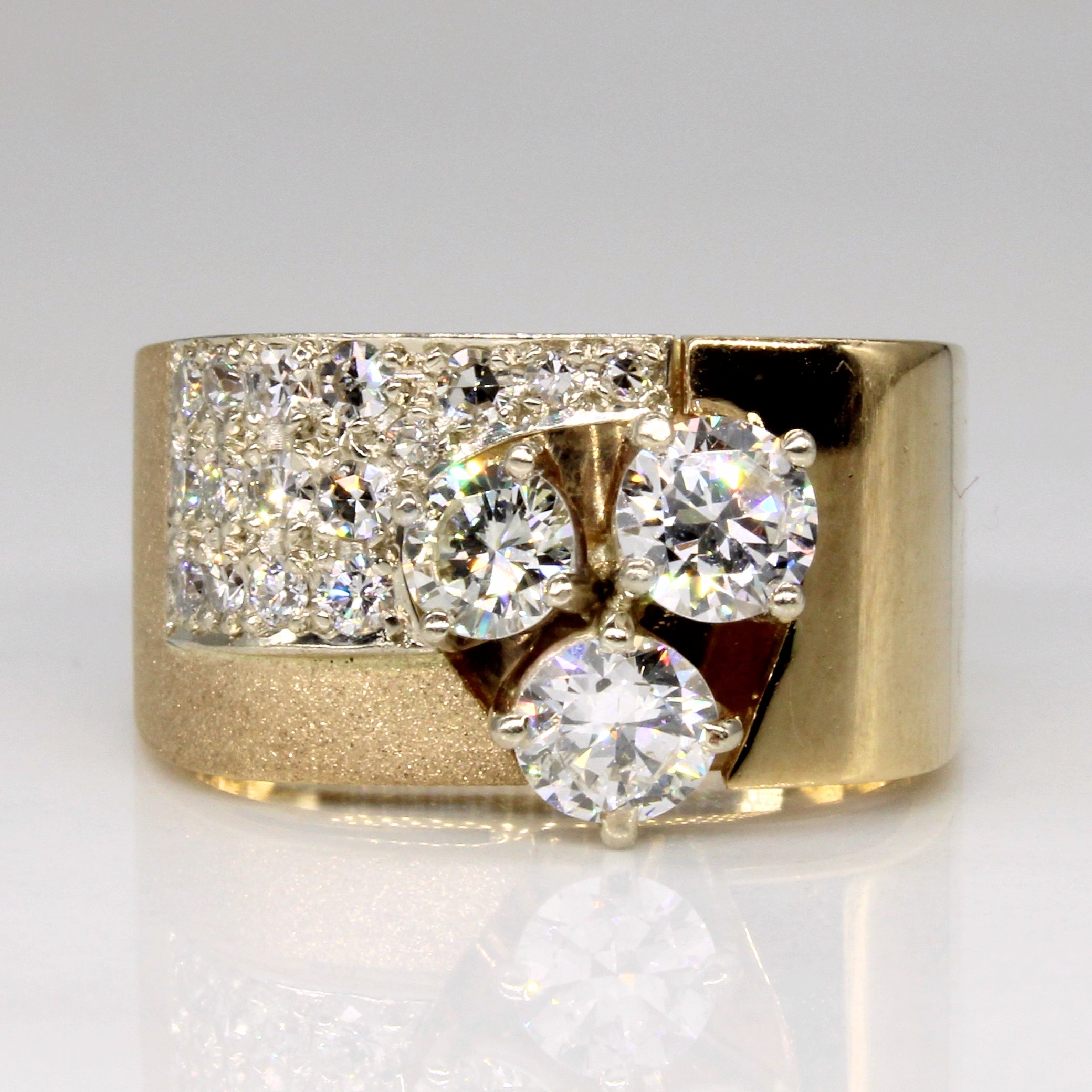 Bague abstraite en diamant | 1,29 ct | Taille 8,5 | 
