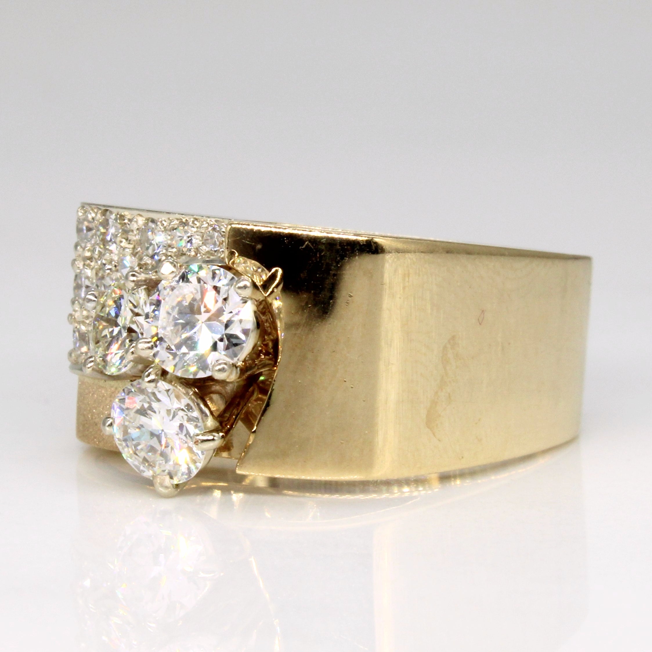 Bague abstraite en diamant | 1,29 ct | Taille 8,5 | 
