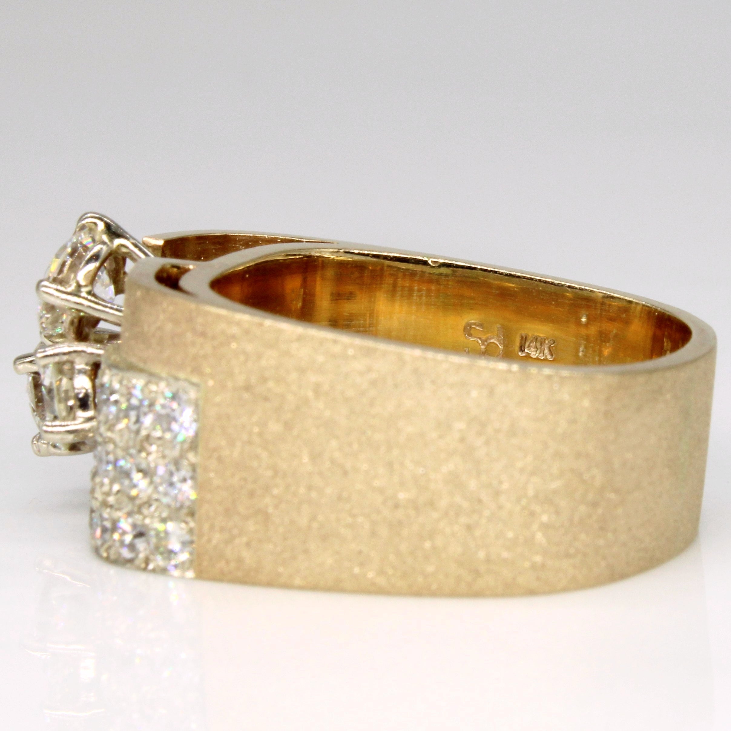 Bague abstraite en diamant | 1,29 ct | Taille 8,5 | 