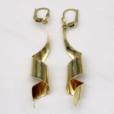 10k Yellow Gold Corkscrew Earrings