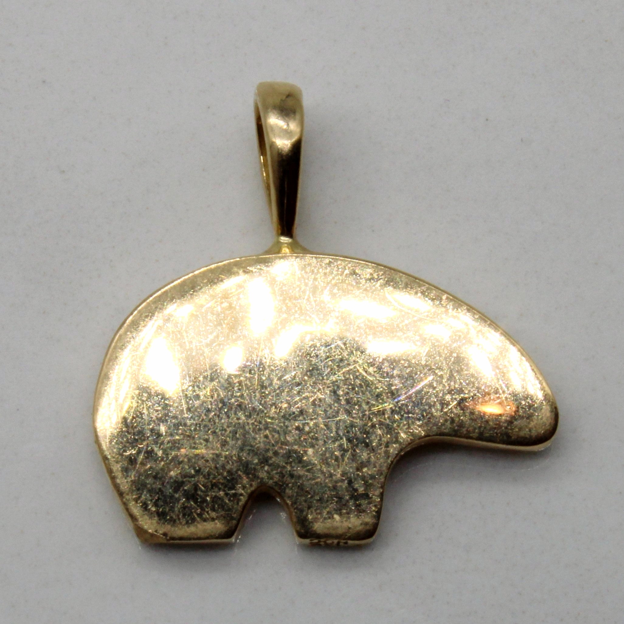 14k Yellow Gold Polar Bear Pendant