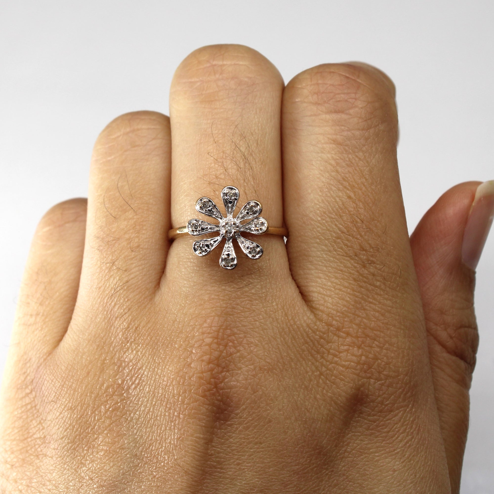 Flower Design Diamond Ring | 0.09ctw | SZ 7 |