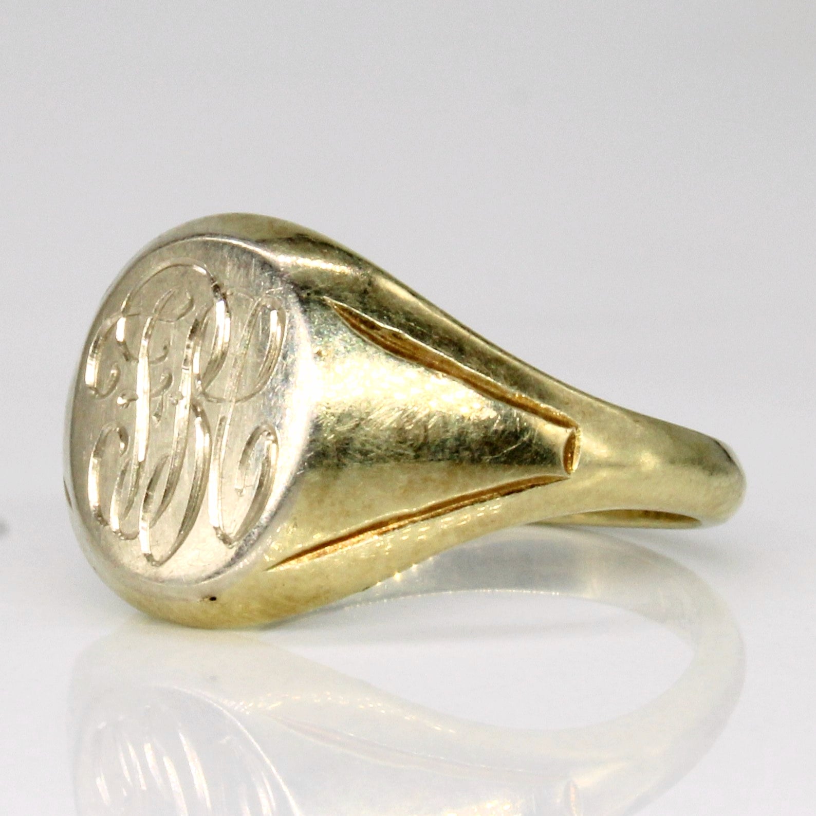 14k Two Tone Gold 'FBC' Initial Ring | SZ 4.5 |
