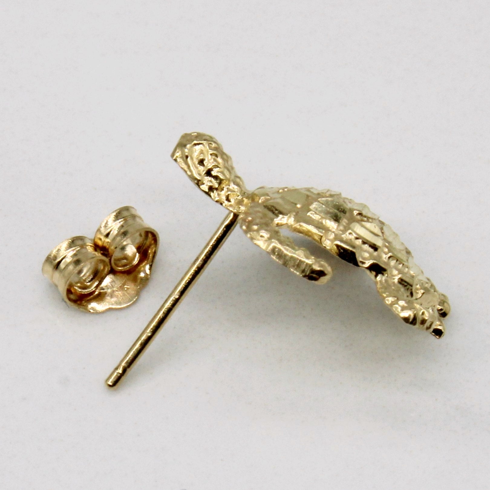 14k Yellow Gold Turtle Earrings