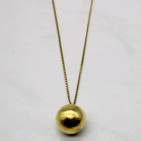 18k Yellow Gold Globe Pendant & Necklace | 25