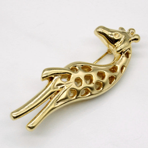 14k Yellow Gold Giraffe Brooch