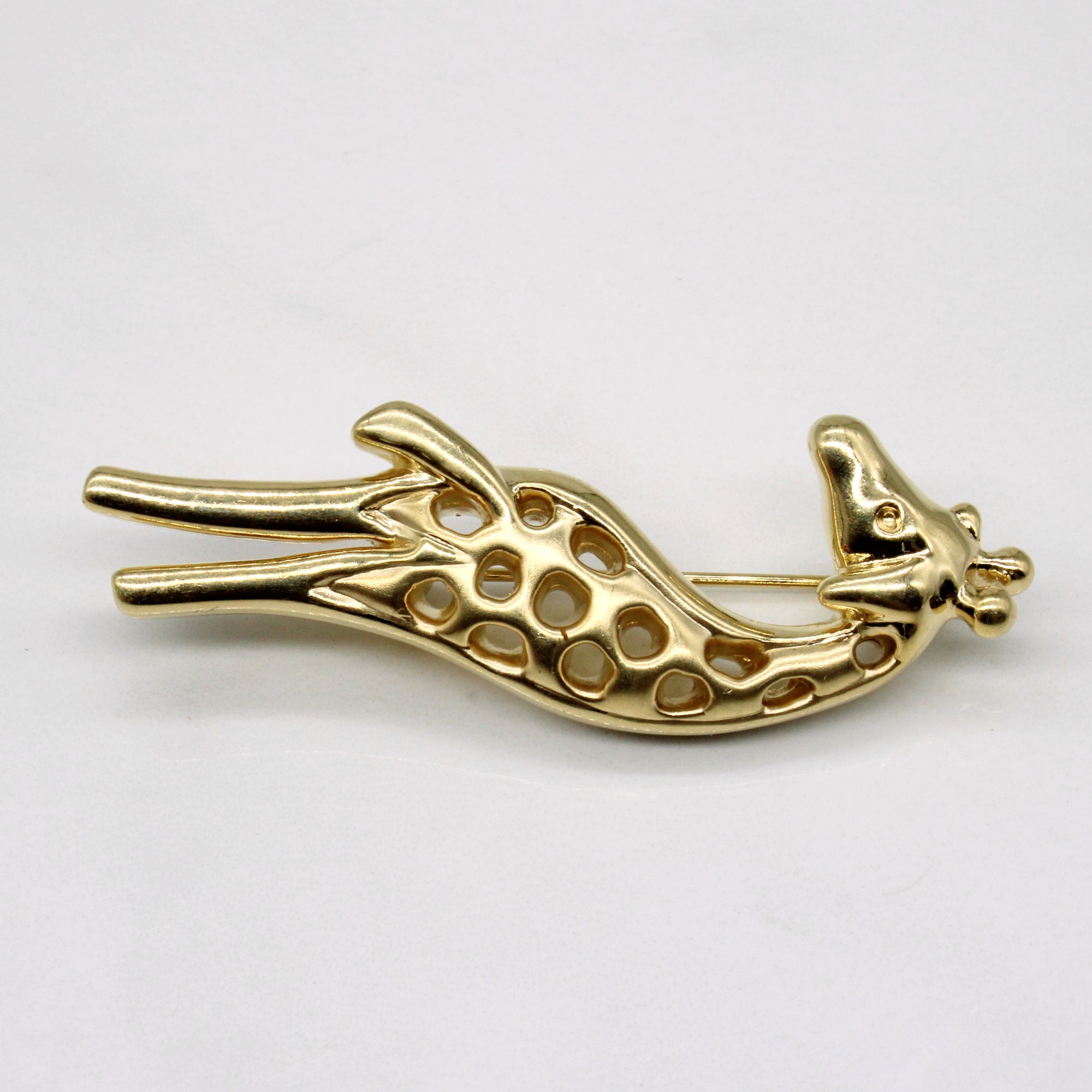 14k Yellow Gold Giraffe Brooch