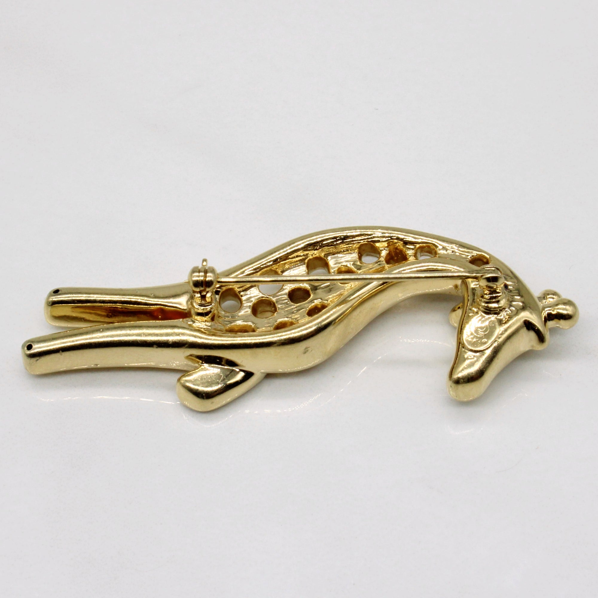 14k Yellow Gold Giraffe Brooch