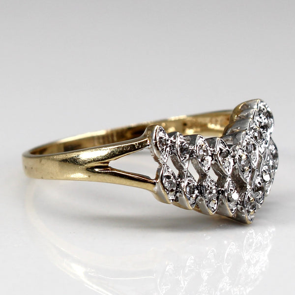 Chevron Cluster Diamond Ring | 0.09ctw | SZ 6 |