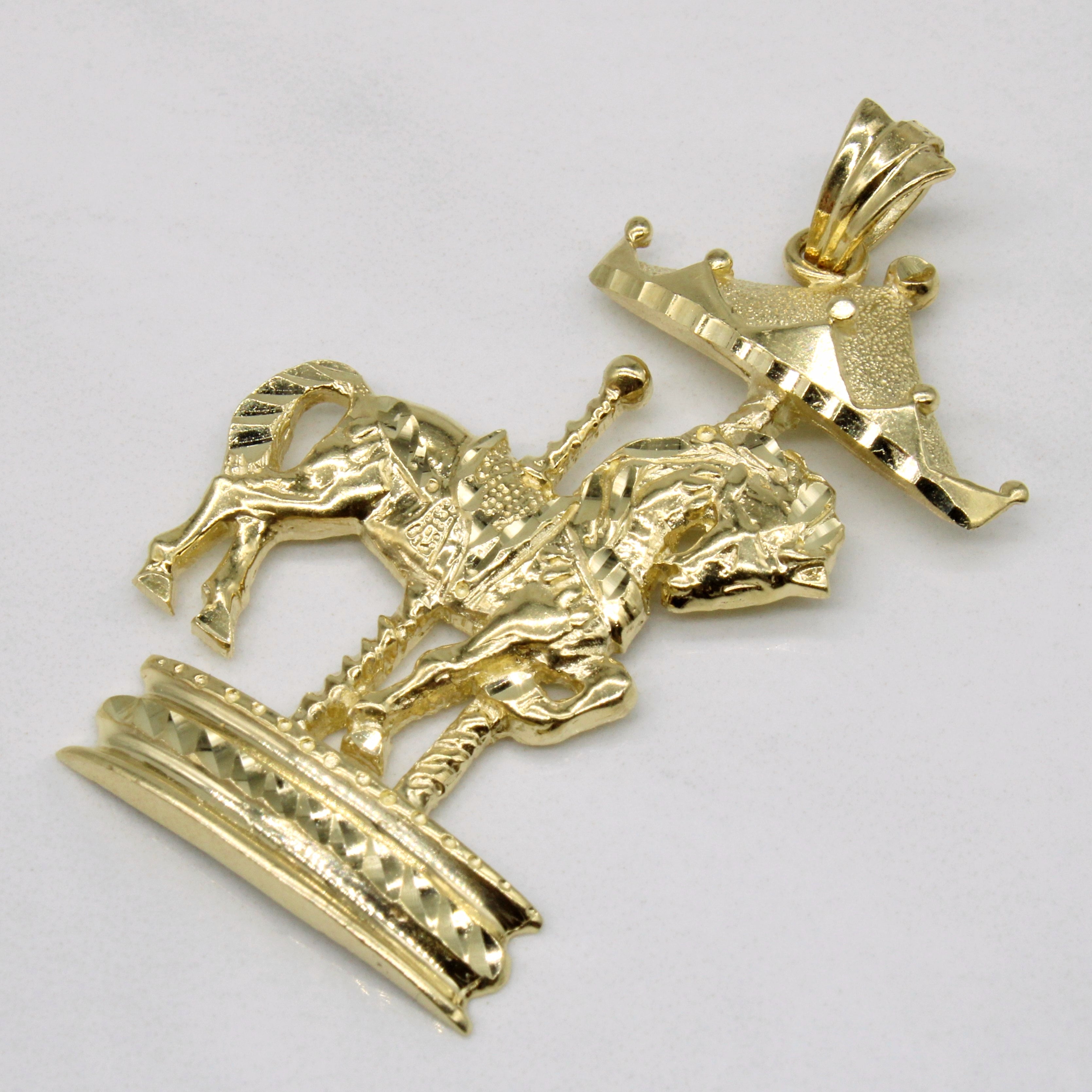 14k Yellow Gold Carousel Pendant