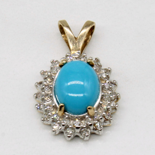Turquoise & Diamond Pendant | 1.55ct, 0.18ctw |