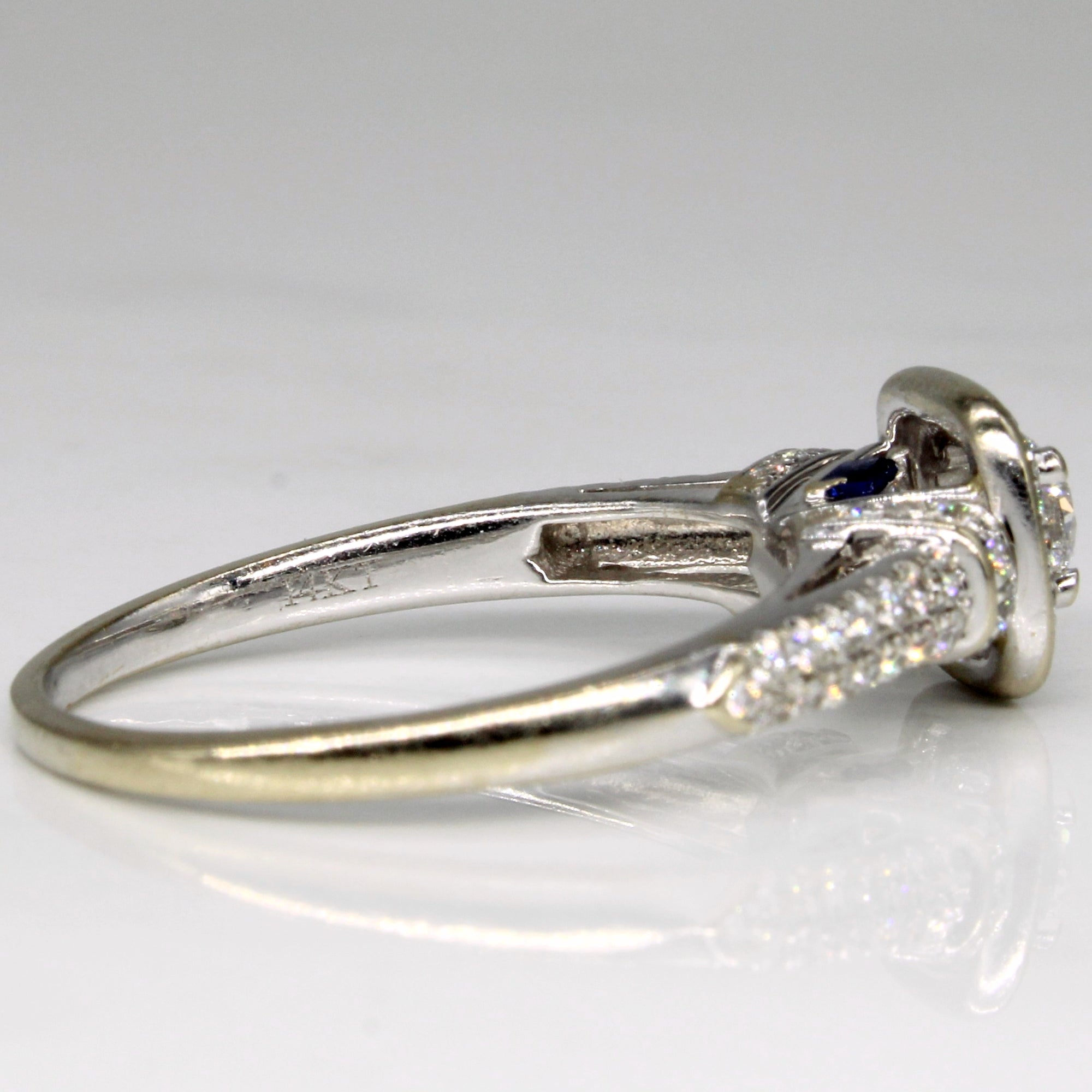 Diamond Halo & Hidden Sapphire 14k Ring | 0.65ctw, 0.05ctw | SZ 8.75 |