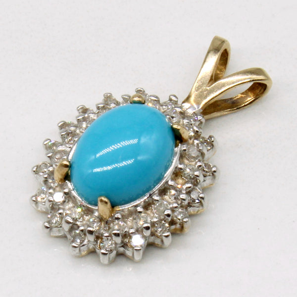 Turquoise & Diamond Pendant | 1.55ct, 0.18ctw |