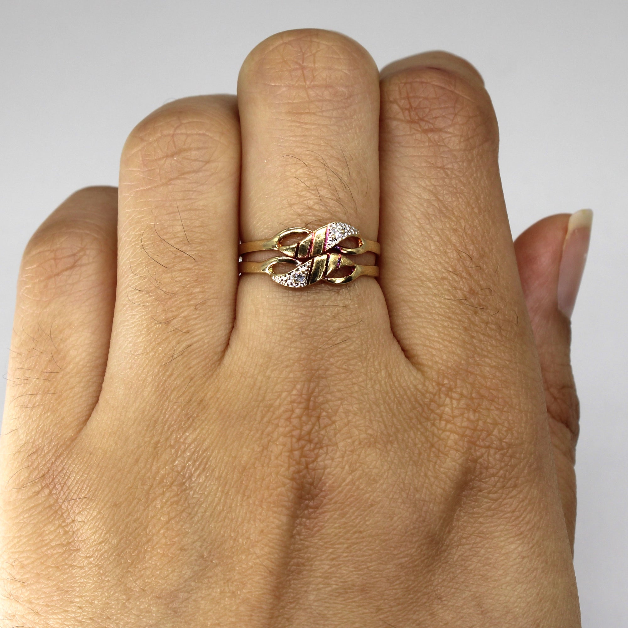 Infinity Diamond Soldered Ring | 0.02ctw | SZ 6.5 |