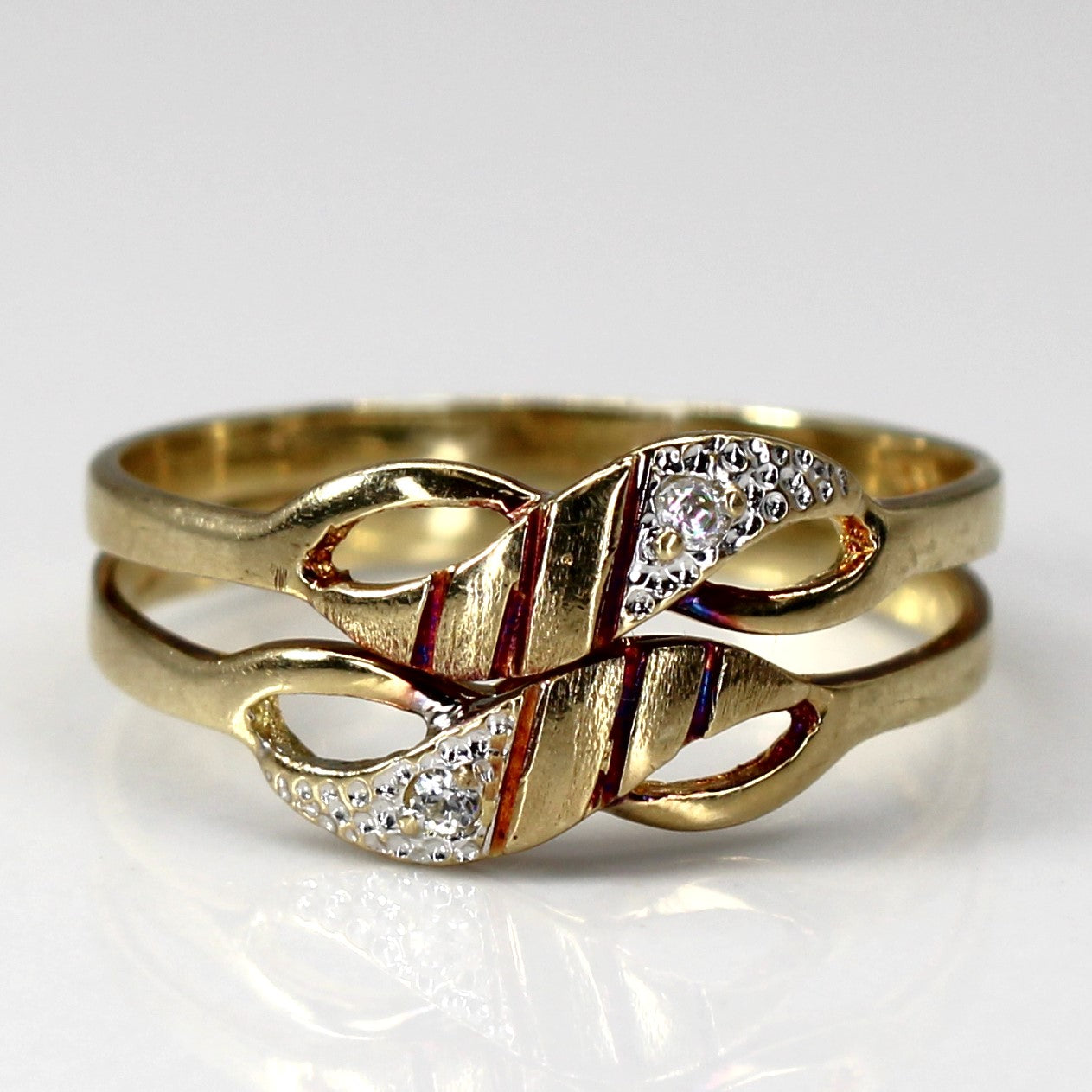 Infinity Diamond Soldered Ring | 0.02ctw | SZ 6.5 |