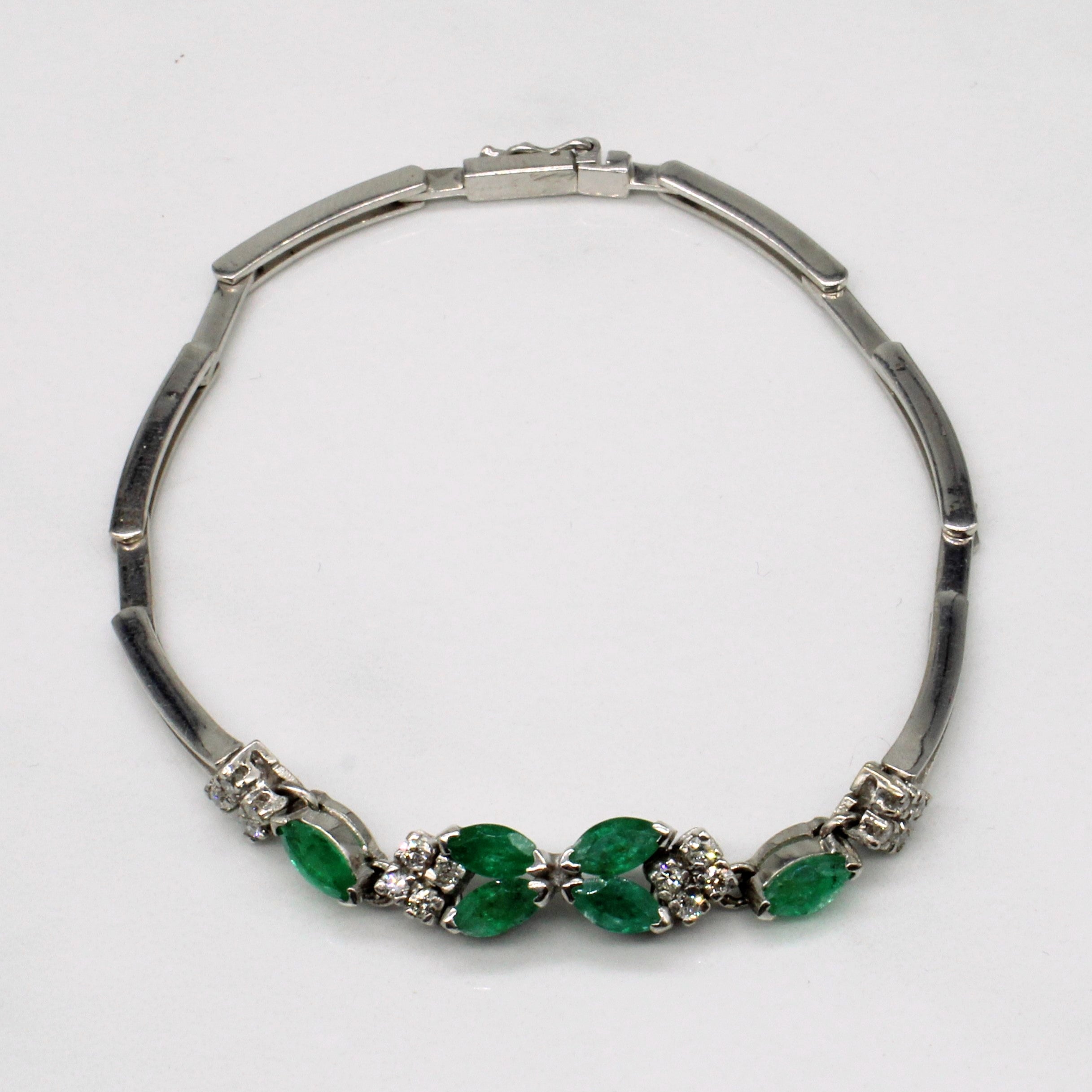 Bracelet Émeraude et Diamants | 1,00 ct, 0,32 ct | 17,8 cm | 