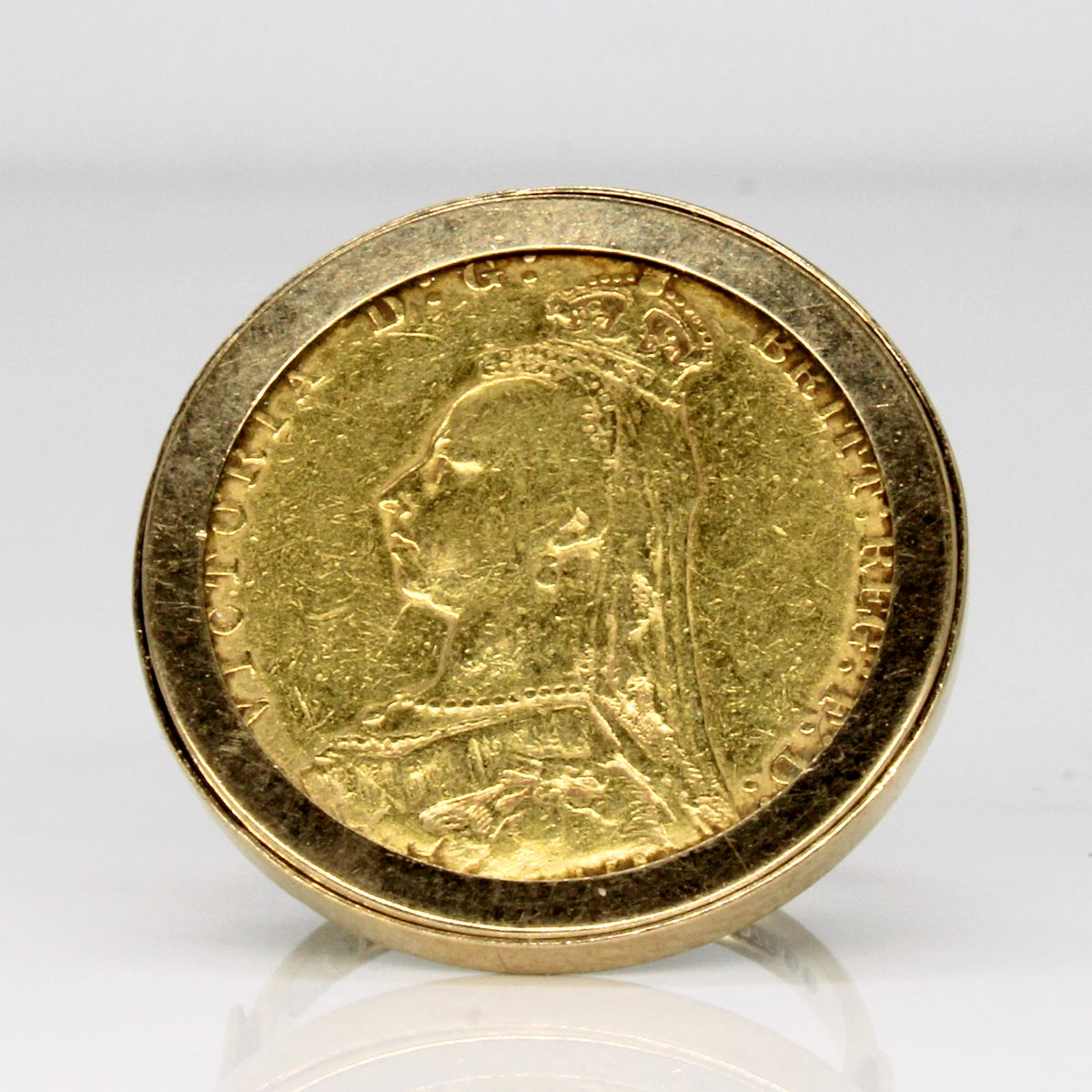 9k Yellow Gold 1890 Sovereign 22k Gold Coin Ring | SZ 5.75 |