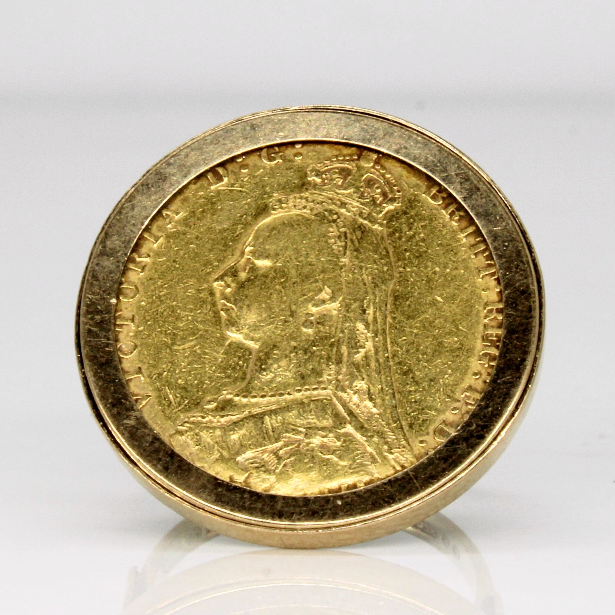9k Yellow Gold 1890 Sovereign 22k Gold Coin Ring | SZ 5.75 |