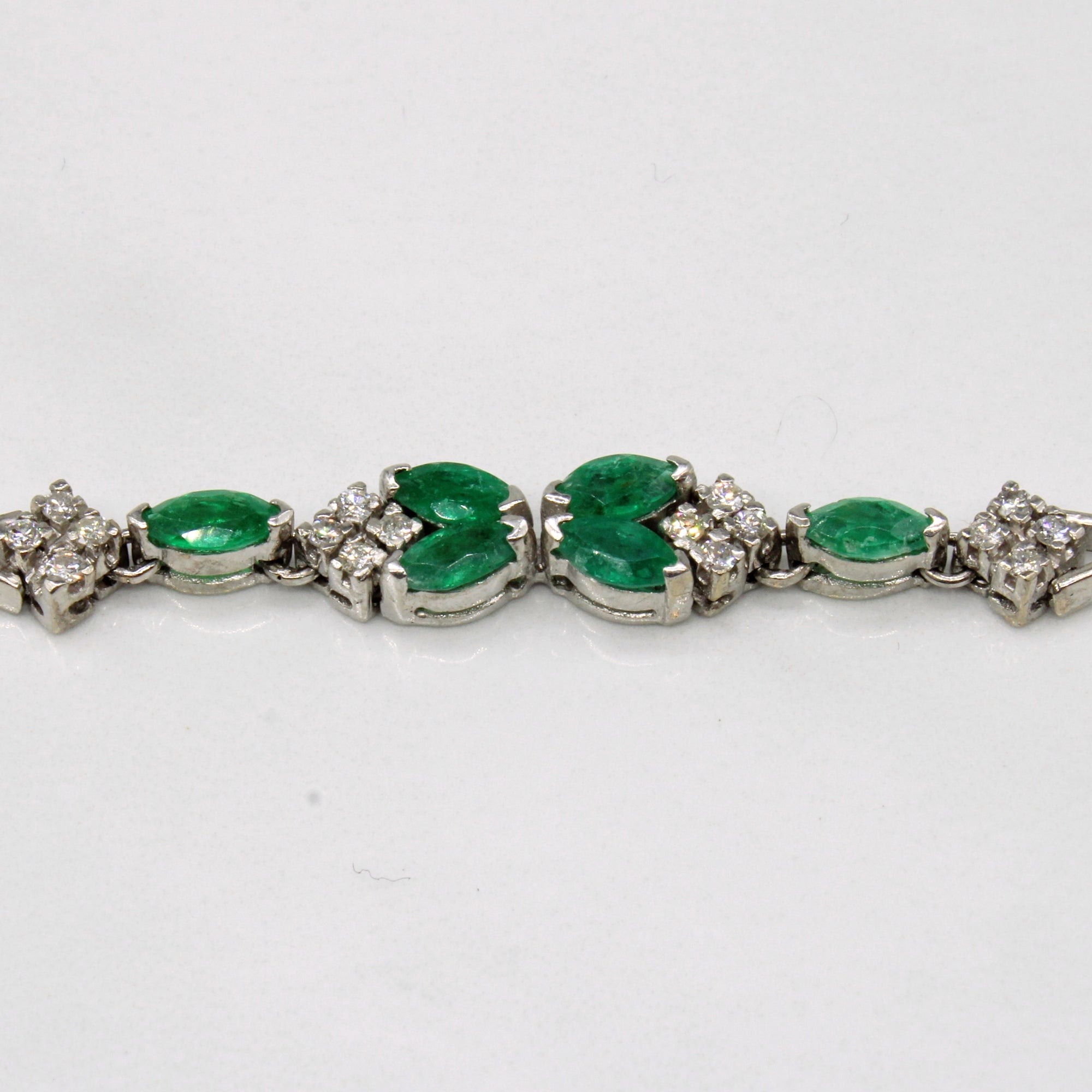 Emerald & Diamond Bracelet | 1.00ctw, 0.32ctw | 7
