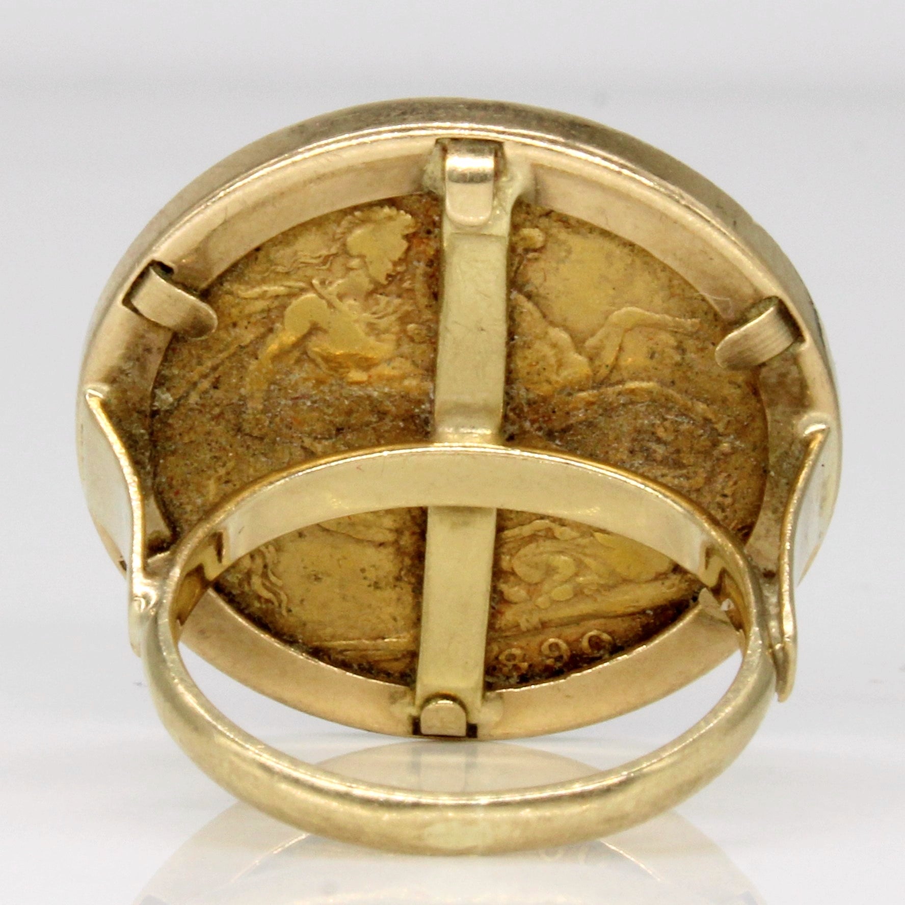 9k Yellow Gold 1890 Sovereign 22k Gold Coin Ring | SZ 5.75 |