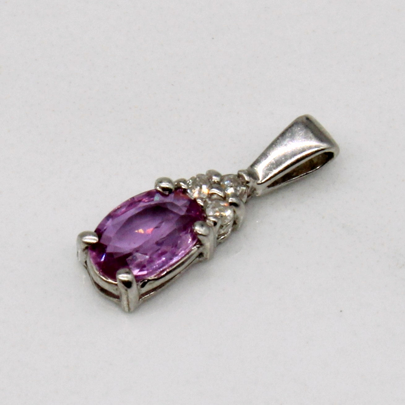 Pink Sapphire & Diamond Pendant | 0.32ct, 0.03ctw |