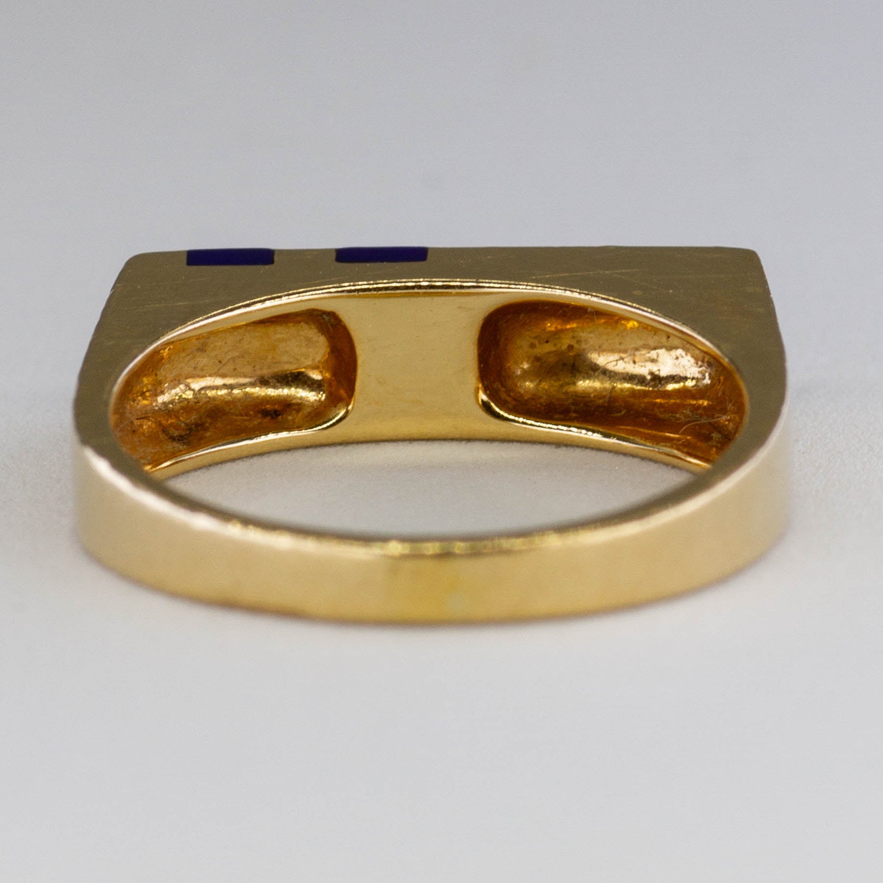 'Cavelti' Lapis Lazuli Gold Bar Ring | 0.30ctw | SZ 4.75 |